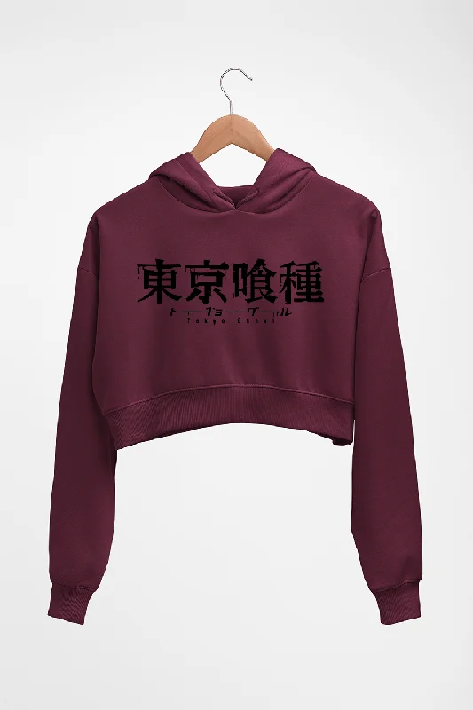 Tokyo Ghoul Crop HOODIE FOR WOMEN Hoodie with Zipper Placket Modern Functional
