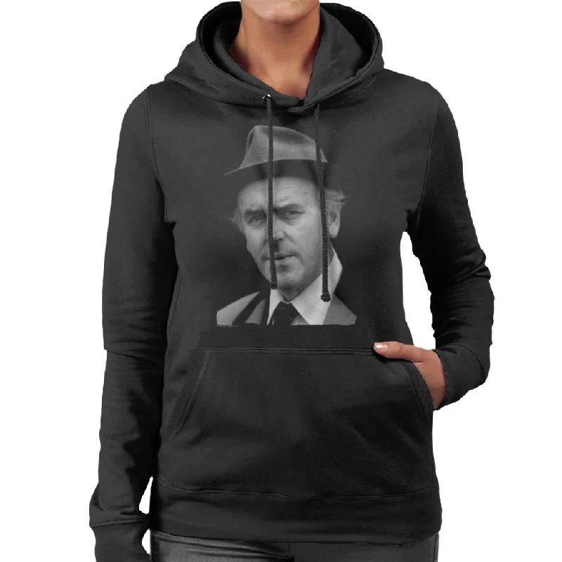 TV Times Actor George Cole Minder 1982 Women's Hooded Sweatshirt Hoodie with Cropped Fit Short Trendy