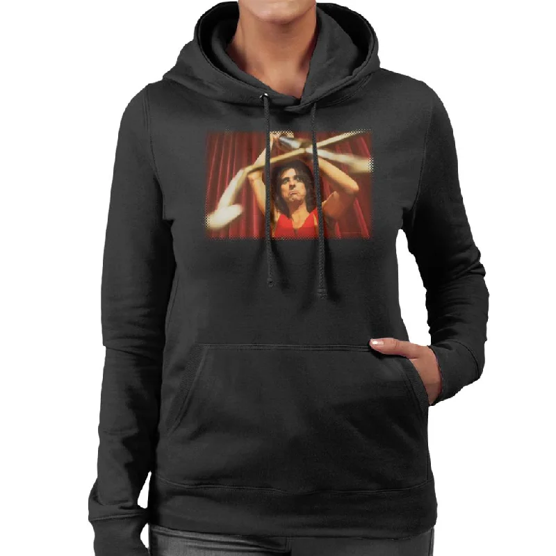 TV Times Alice Cooper Trident Women's Hooded Sweatshirt Hoodie with Typography Text Message