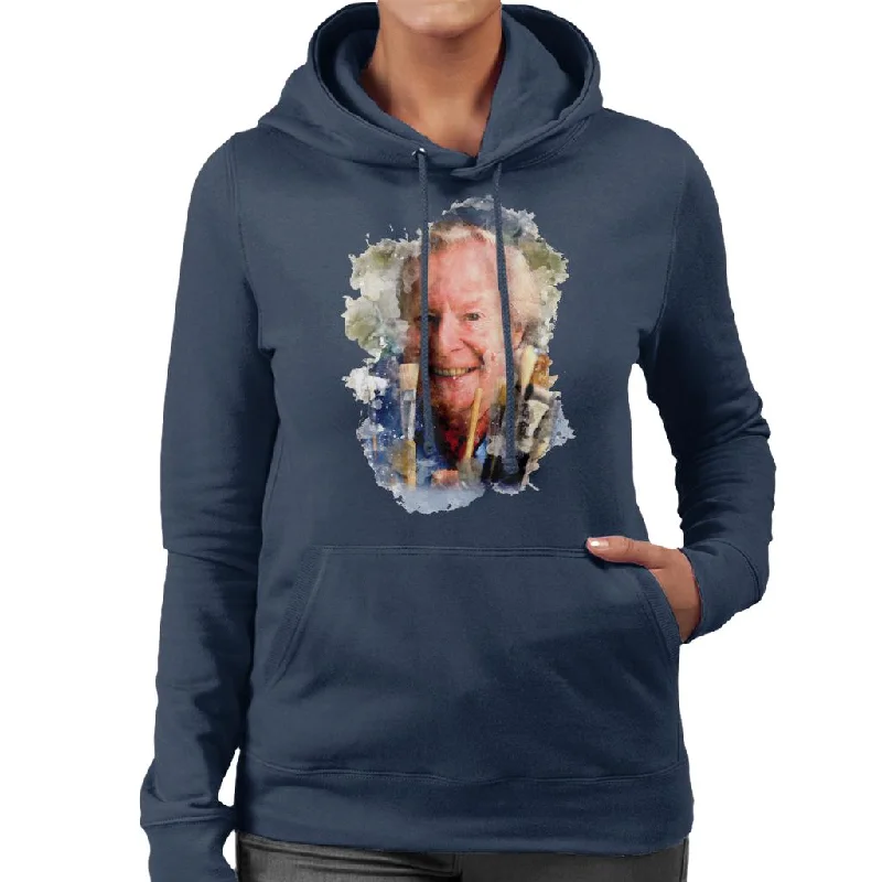 TV Times Artist Tony Hart With Brushes Women's Hooded Sweatshirt Hoodie with Patch Decorative Personalized