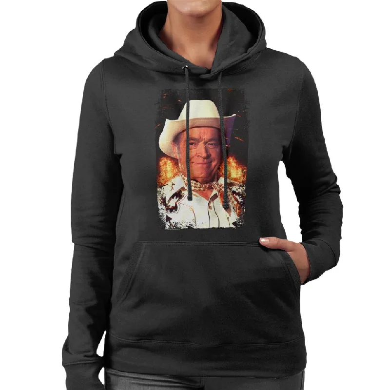 TV Times Bob Hope Cowboy 1978 Women's Hooded Sweatshirt Hoodie with V-Neck Classic Versatile