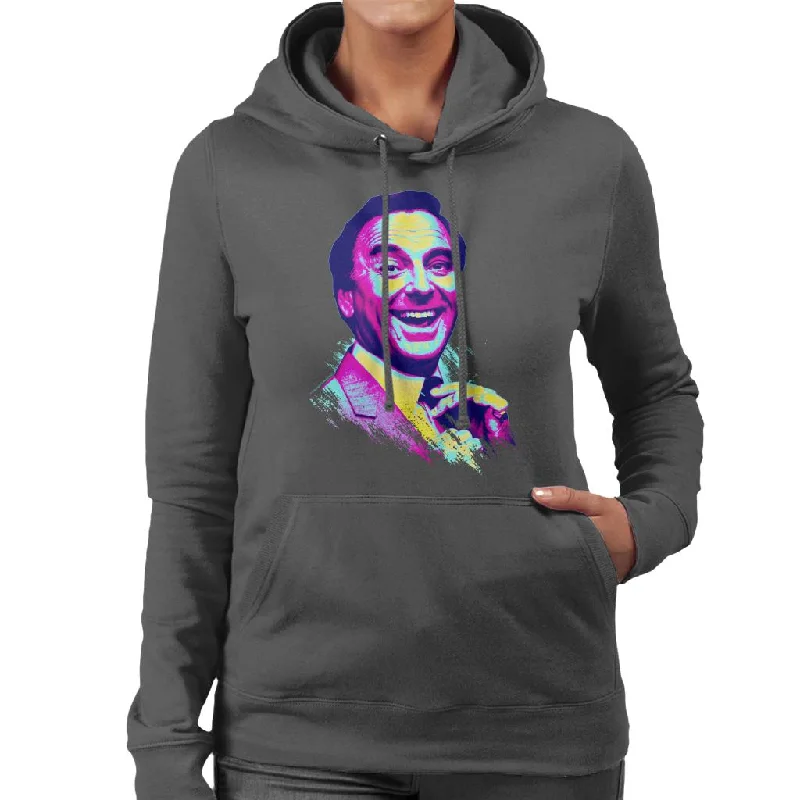 TV Times Bob Monkhouse 1982 Pop Art Stylised Women's Hooded Sweatshirt Hoodie with Set-In Sleeves Structured Classic