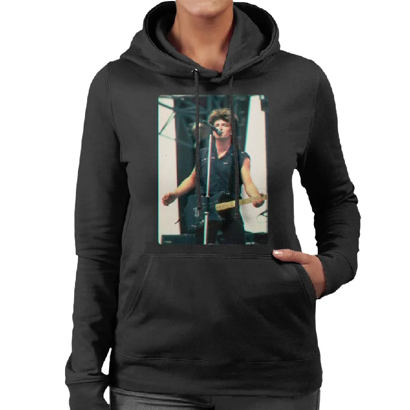 TV Times Bono Of U2 Guitar 3D Effect Women's Hooded Sweatshirt Hoodie with Toggle Buttons Decorative Unique