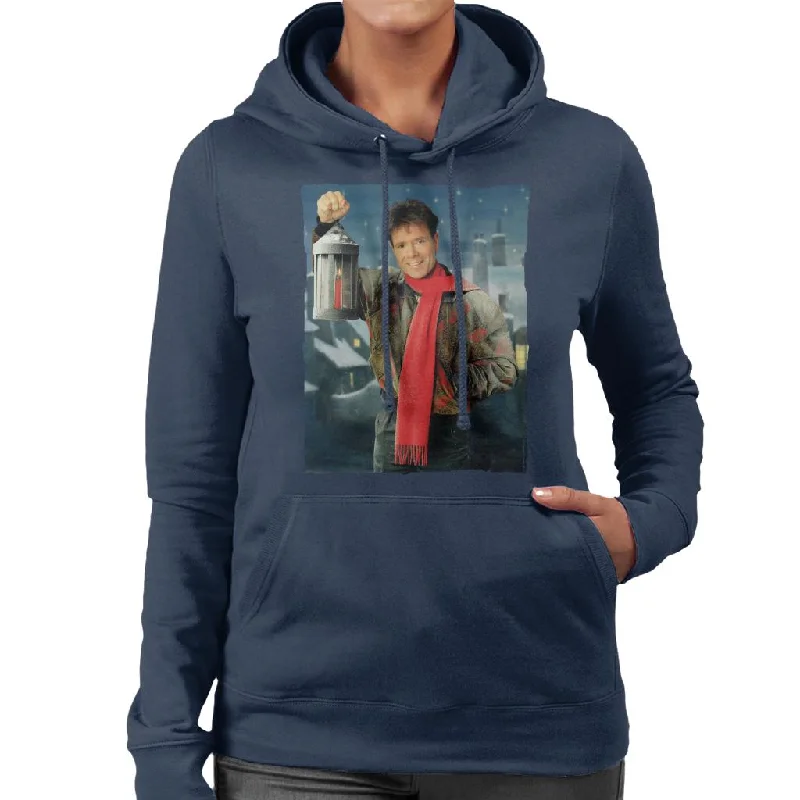 TV Times Cliff Richard Christmas Lantern 1990 Women's Hooded Sweatshirt Hoodie with Thumb Holes Functional Cozy