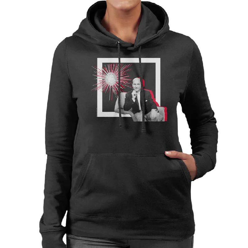 TV Times Donald Pleaseance Retro Frame Women's Hooded Sweatshirt Hoodie with Sequins Glamorous Eye-catching