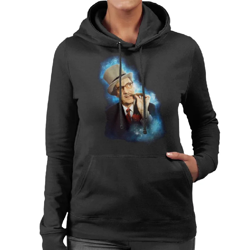 TV Times Groucho Marx 1967 Women's Hooded Sweatshirt Hoodie with Typography Text Message