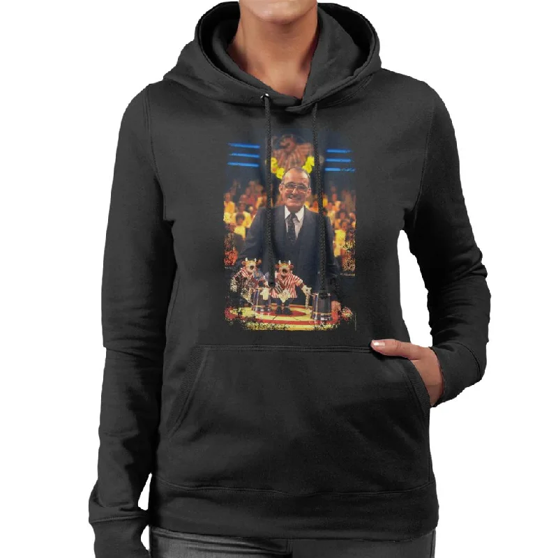 TV Times Jim Bowen Presenter Of Bullseye Women's Hooded Sweatshirt Hoodie with Slit Hem Functional Movement