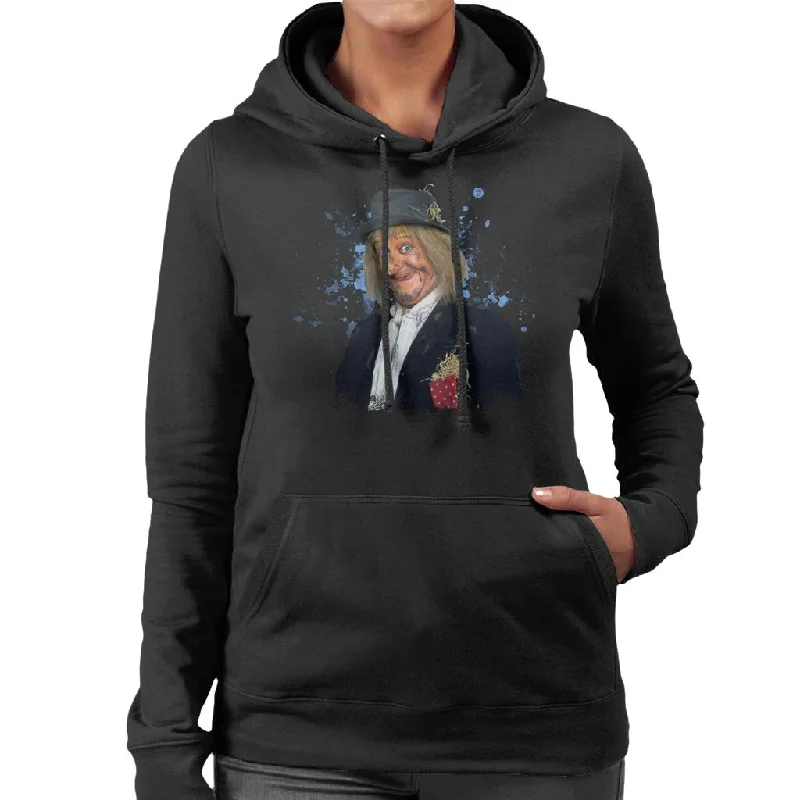 TV Times Jon Pertwee As Worzel Gummidge Women's Hooded Sweatshirt Hoodie with Elastic Waist Stretchable Comfortable