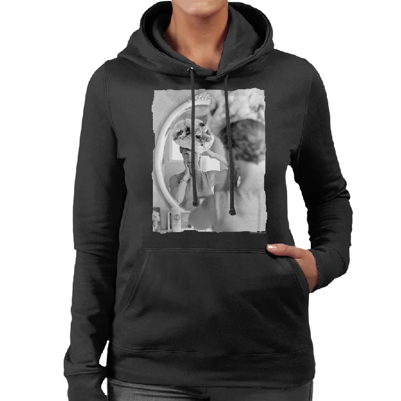 TV Times Julie Andrews Floral Hat Women's Hooded Sweatshirt Hoodie with Toggle Buttons Decorative Unique