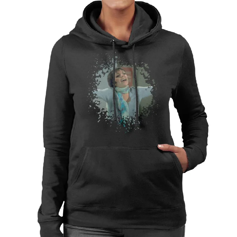 TV Times Liza Minnelli Distressed Edge Effect Women's Hooded Sweatshirt Hoodie with Hem Elastic Stretchable Comfortable