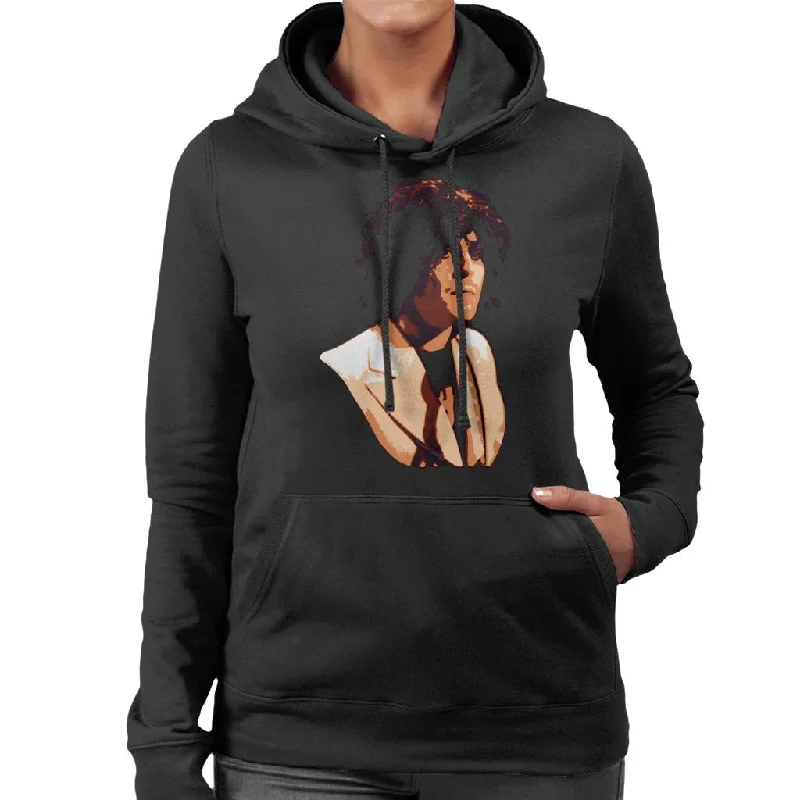 TV Times Marc Bolan With T Rex Supersonic TV Show Women's Hooded Sweatshirt Hoodie with Monochrome Minimalist Simple