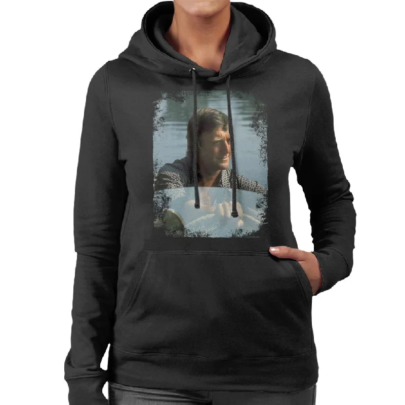 TV Times Michael Parkinson At The Helm Women's Hooded Sweatshirt Hoodie with Rhinestones Sparkly Elegant