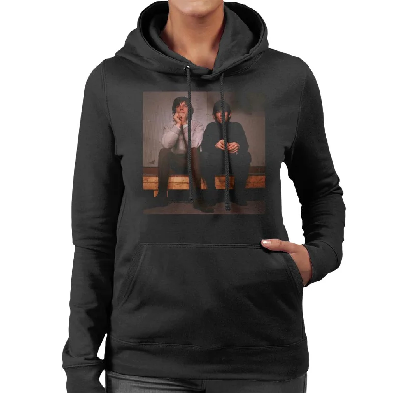 TV Times Mick And Keith Rolling Stones Women's Hooded Sweatshirt Hoodie with Mock Neck Collared Structured