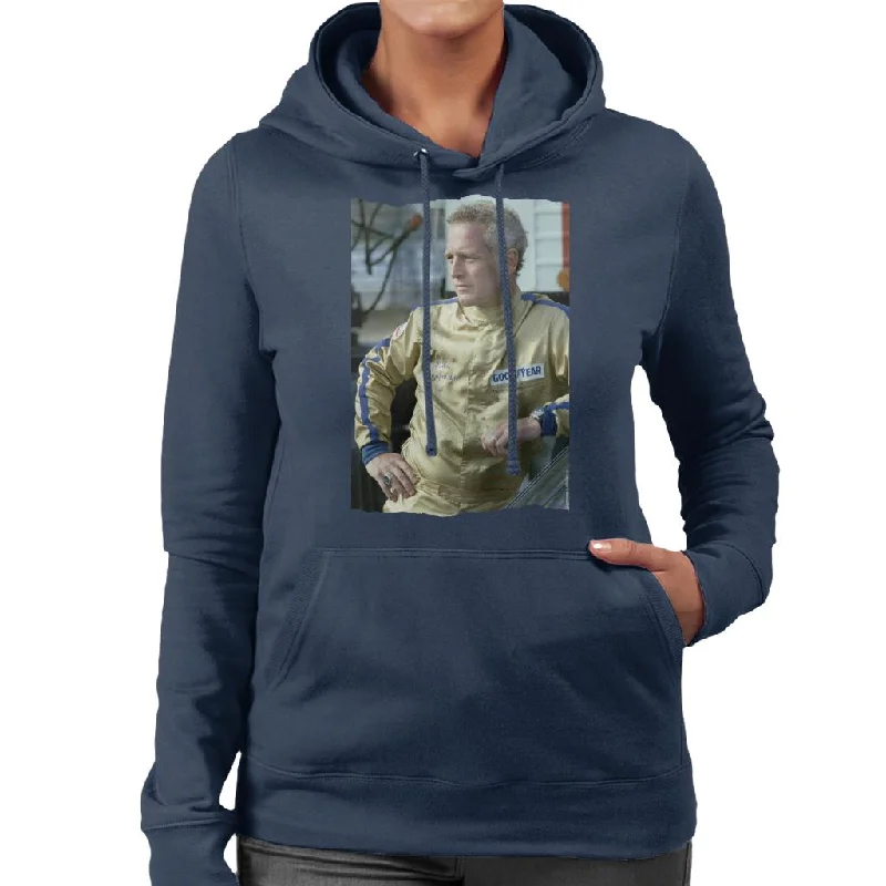 TV Times Paul Newman Race Suit 1974 Women's Hooded Sweatshirt Hoodie with Cuffed Sleeves Snug Secure