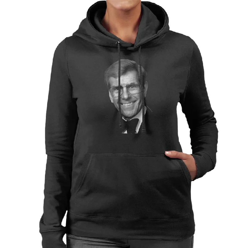 TV Times Presenter Bob Holness Women's Hooded Sweatshirt Hoodie with Exposed Zipper Edgy Industrial