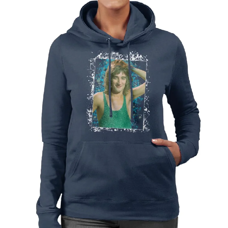 TV Times Rod Stewart Russell Harty Plus Women's Hooded Sweatshirt Hoodie with Neon Bright Vibrant