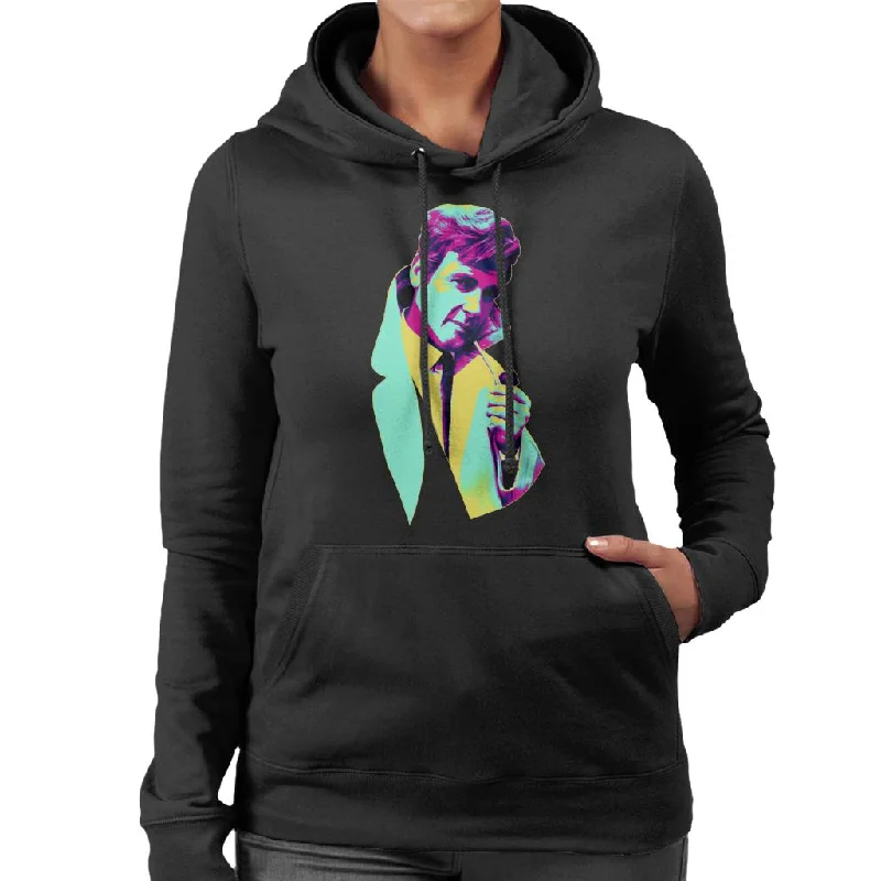 TV Times Roger Moore Park Stroll 1968 Pop Art Stylised Women's Hooded Sweatshirt Hoodie with Velcro Closure Adjustable Secure