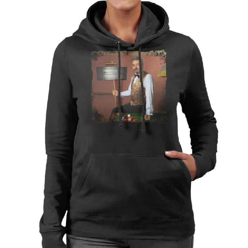 TV Times Snooker Player John Virgo From The Big Break Women's Hooded Sweatshirt Hoodie with Hem Applique Textured Unique