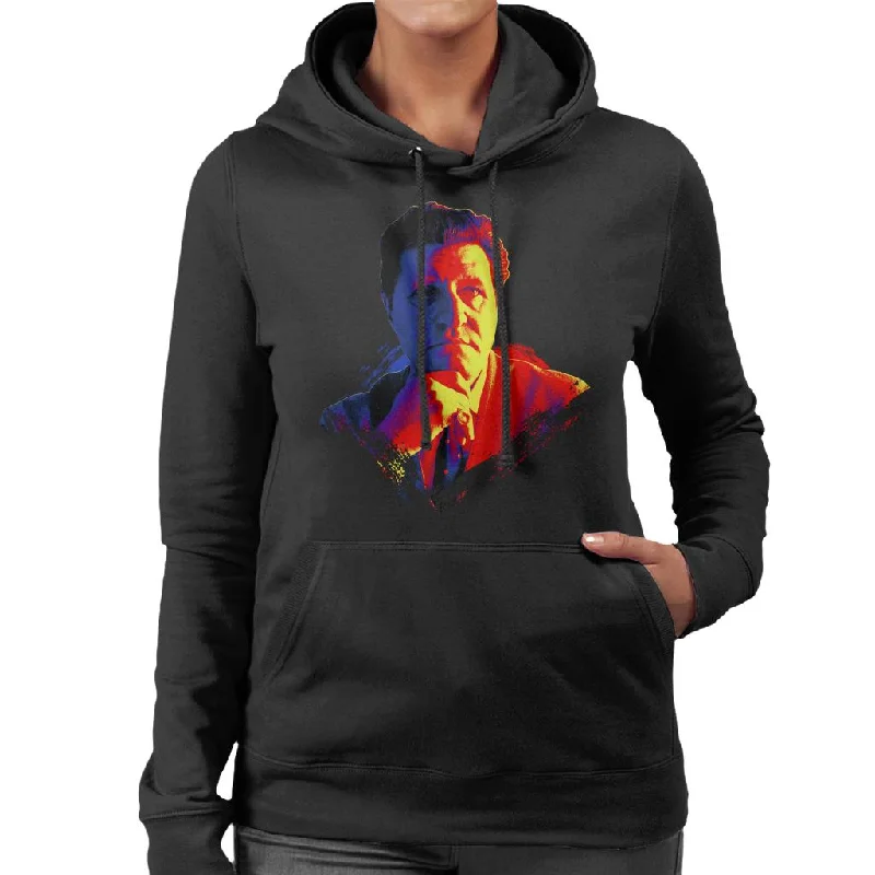 TV Times Tommy Cooper Portrait 1971 Pop Art Stylised Women's Hooded Sweatshirt Hoodie with Mock Neck Collared Structured