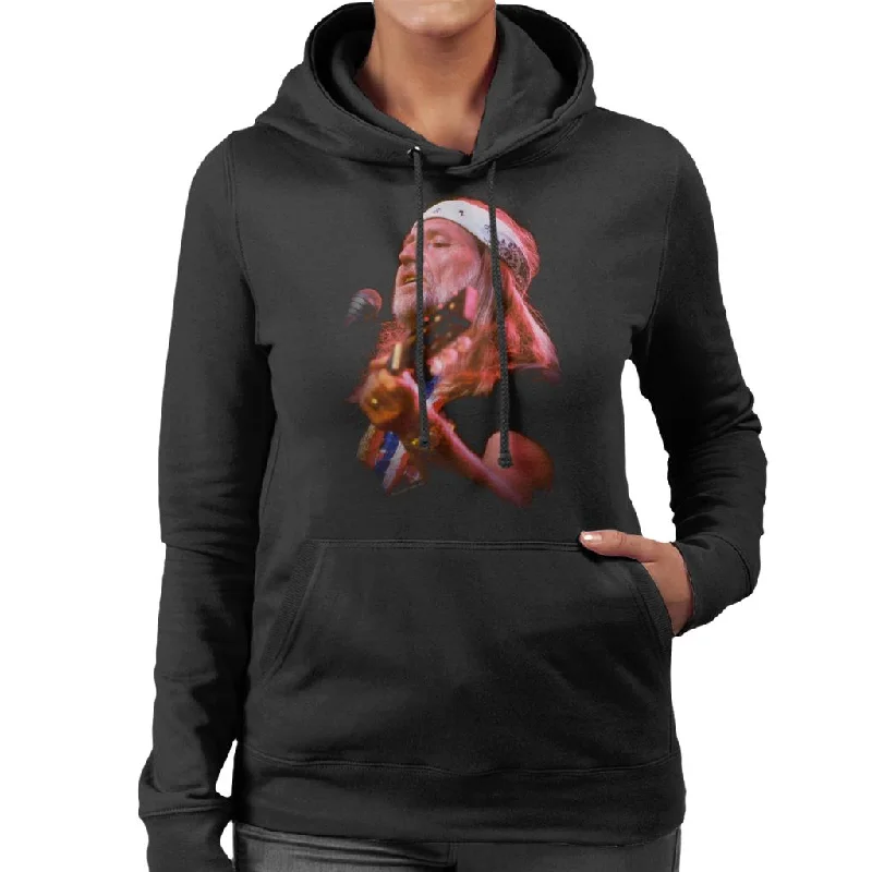 TV Times Willie Nelson Live Women's Hooded Sweatshirt Hoodie with Ribbed Cuffs Snug Fit Comfort