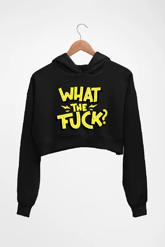 What The Fuck Crop HOODIE FOR WOMEN Hoodie with Hem Frayed Vintage Worn