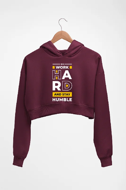 Work Hard Crop HOODIE FOR WOMEN Hoodie with Raw Hem Edgy Unfinished