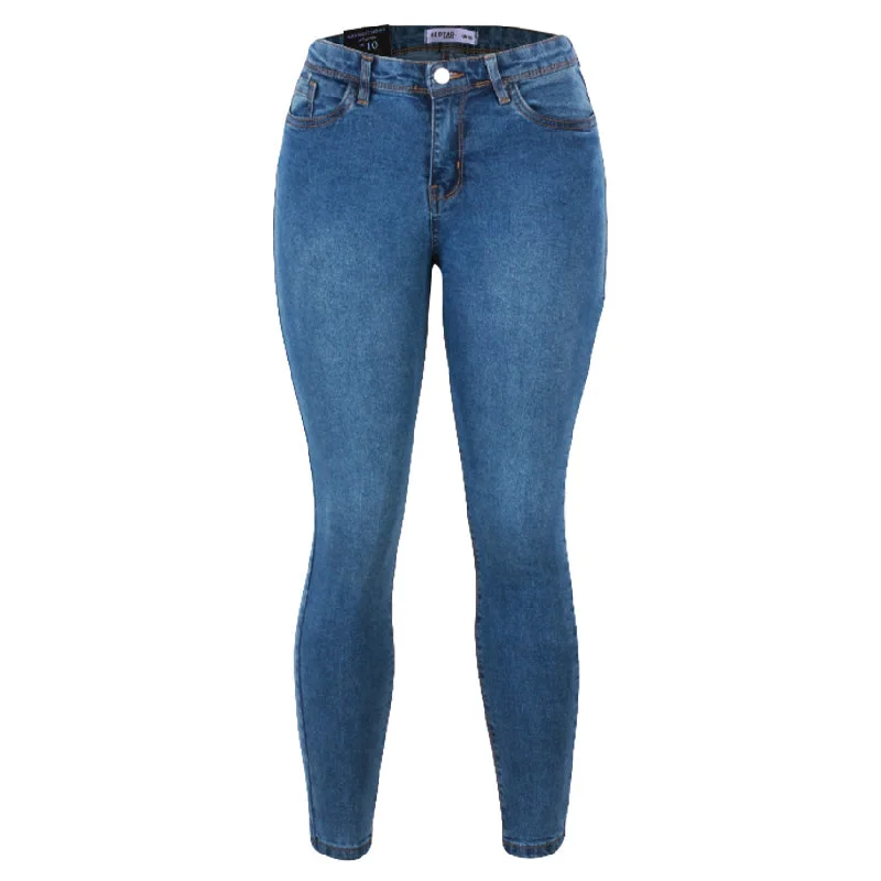 REDTAG Dark Wash Jeans for Women Chic Ripped Jeans