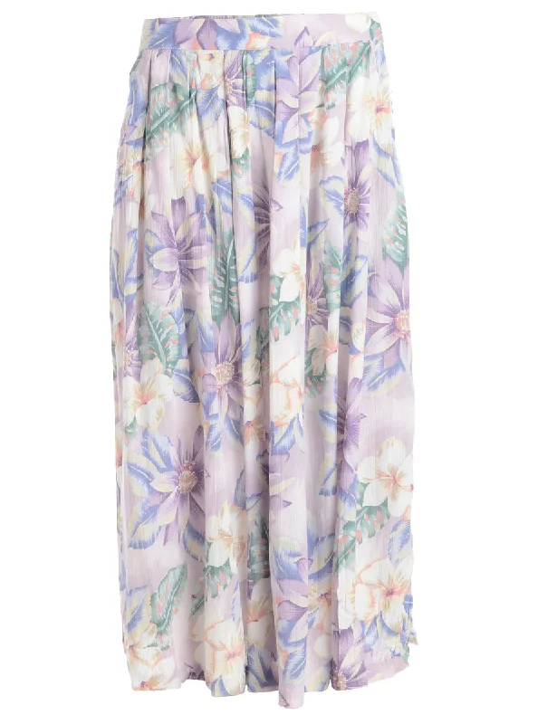 1990s Floral Pattern Skirt - M denim skirt fashionable