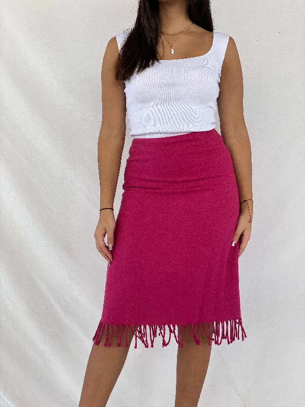 90s/00s Esprit Fringed Midi Skirt tulle skirt dreamy