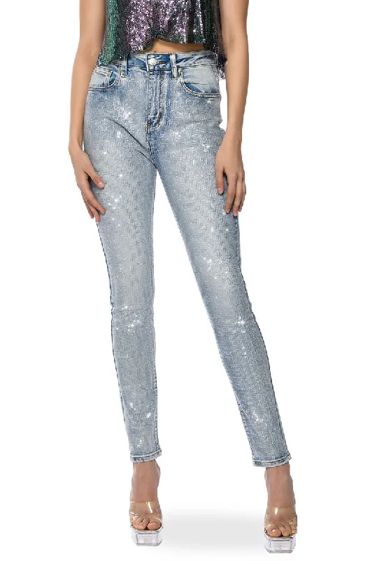 ALL OVER BLING JEANS Cozy Relaxed Fit Jeans