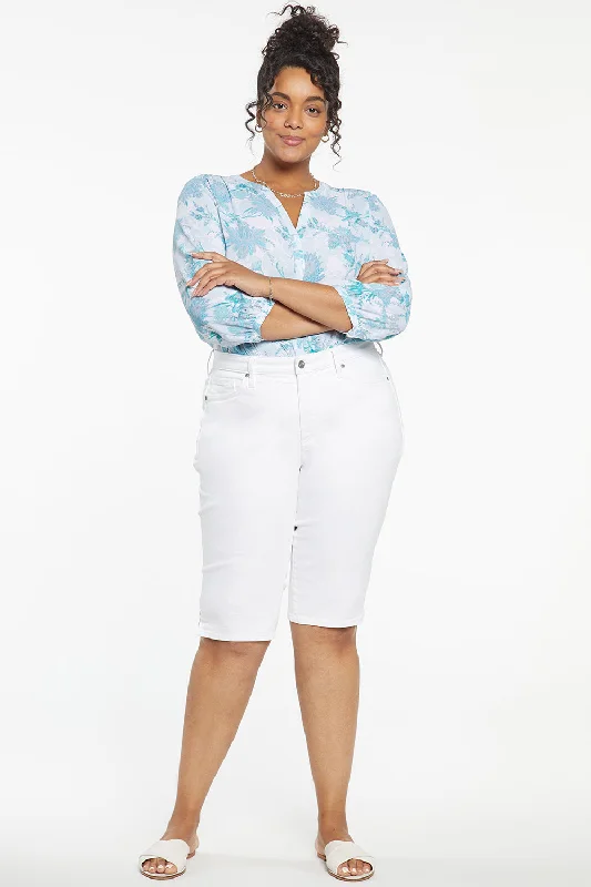 Bike Capri Jeans In Plus Size - Optic White Chic Cropped Jeans