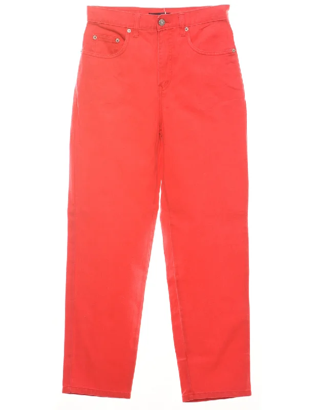 Bill Blass Coral Tapered Jeans - W28 L30 Chic Rolled Cuff Denim Jeans