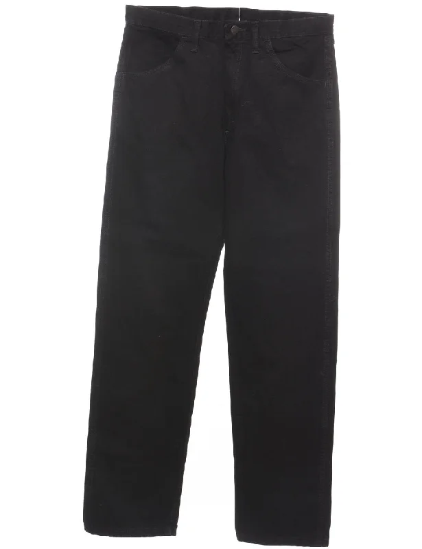 Black Classic Straight-Fit Jeans - W34 L34 Stylish Plus Size Denim Jeans