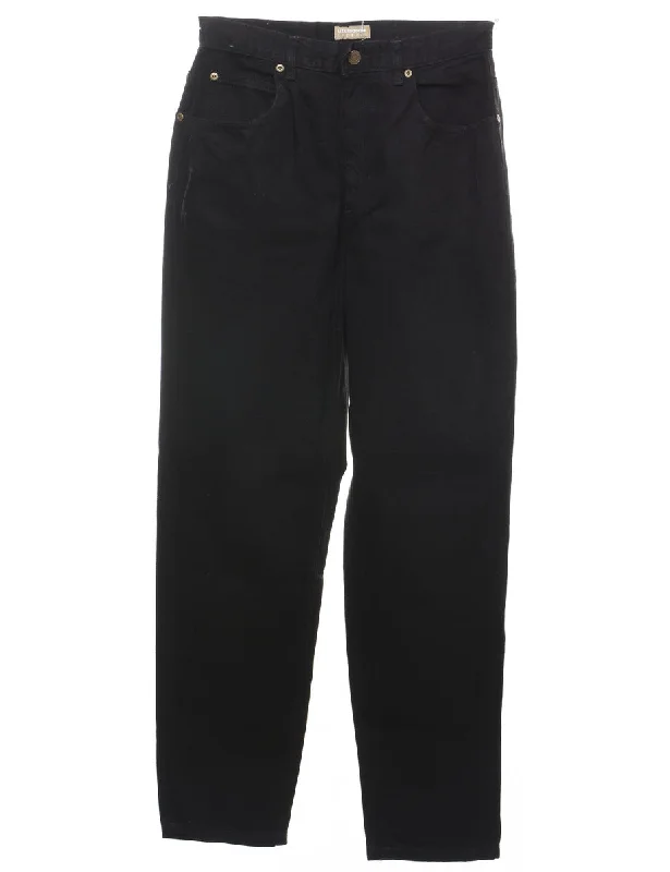 Black Classic Tapered Jeans - W27 L29 Cozy Tencel Blend Denim Jeans