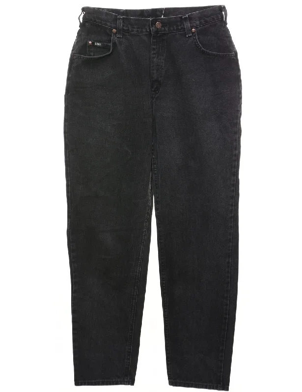Black Classic Tapered Lee Jeans - W30 L31 Casual Loose Fit Jeans