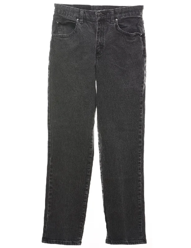 Black Faded Straight-Fit Jeans - W26 L27 Stylish Relaxed Fit Skinny Jeans