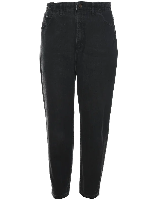 Black High Waist Elasticated Lee Jeans - W30 L28 Comfortable Stretch Denim Jeans