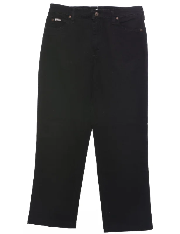 Black Lee Jeans - W30 L28 Fashionable Frayed Hem Denim
