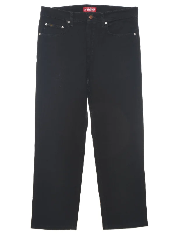 Black Lee Jeans - W34 L32 Comfortable Folded Hem Jeans