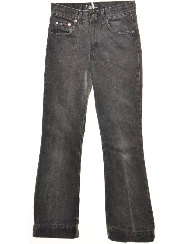 Black Lei Tapered Jeans - W24 L27 Trendy Cut-Off Denim Shorts