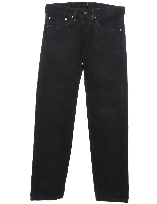 Black Levi's Straight-Fit 505 Jeans - W34 L34 Stylish High-Waist Jeans