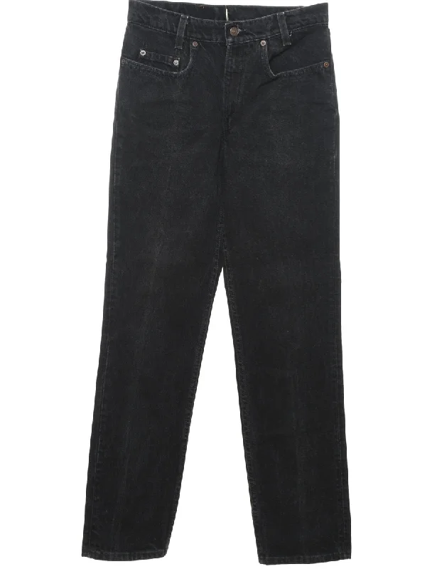 Black Levi's Straight-Fit Jeans - W30 L32 Comfortable Stretch Denim Jeans