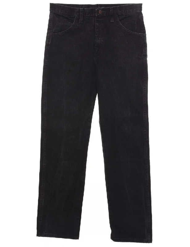 Black Straight Fit Jeans - W31 L31 Stylish High-Rise Mom Jeans