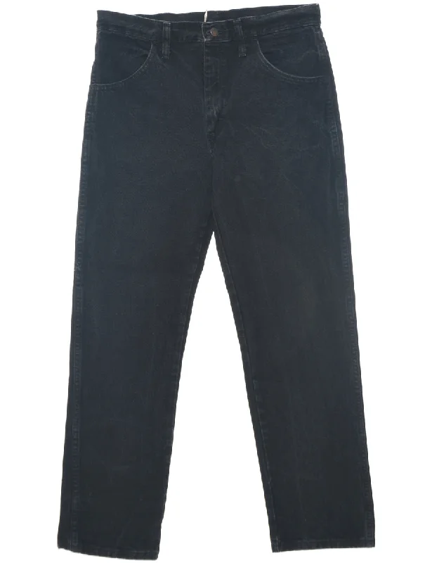 Black Straight Fit Jeans - W32 L30 Casual Wide-Legged Denim Jeans