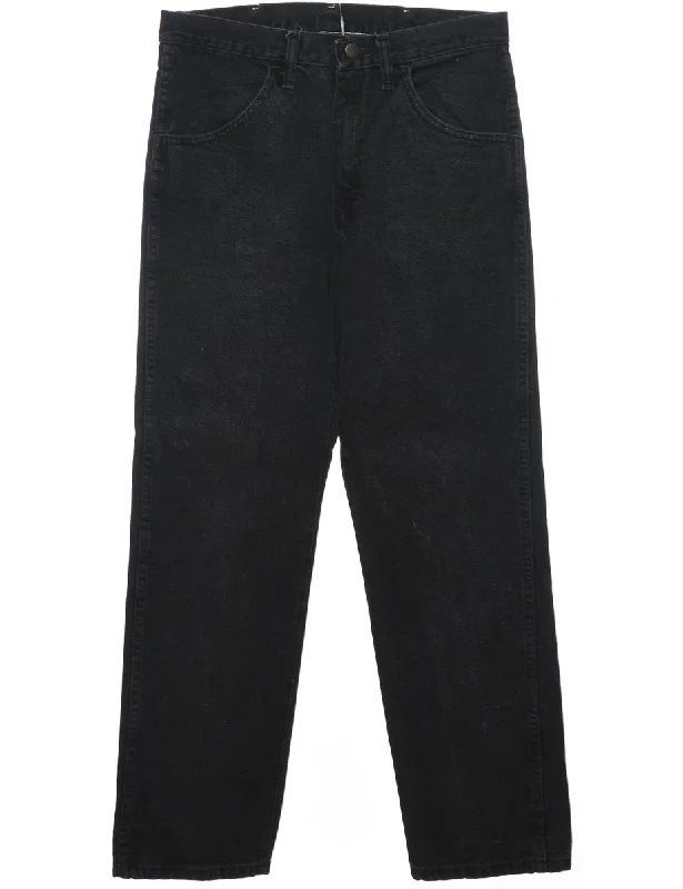 Black Straight Fit Jeans - W33 L30 Trendy Colored Denim Jeans