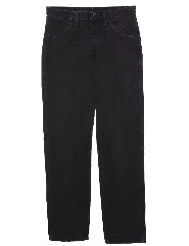 Black Straight Fit Jeans - W34 L34 Classic Slim Fit Jeans