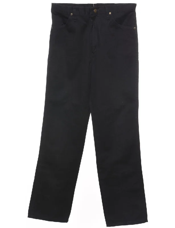 Black Straight-Fit Rustler Jeans - W33 L32 Comfortable Faded High-Rise Jeans