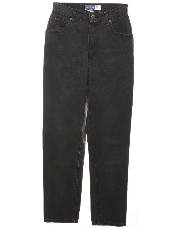Black Tapered Jeans - W26 L28 Stylish Stone-Wash Denim Jeans