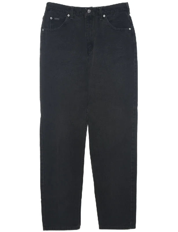 Black Tapered Jeans - W28 L31 Casual High-Waisted Bootcut Jeans