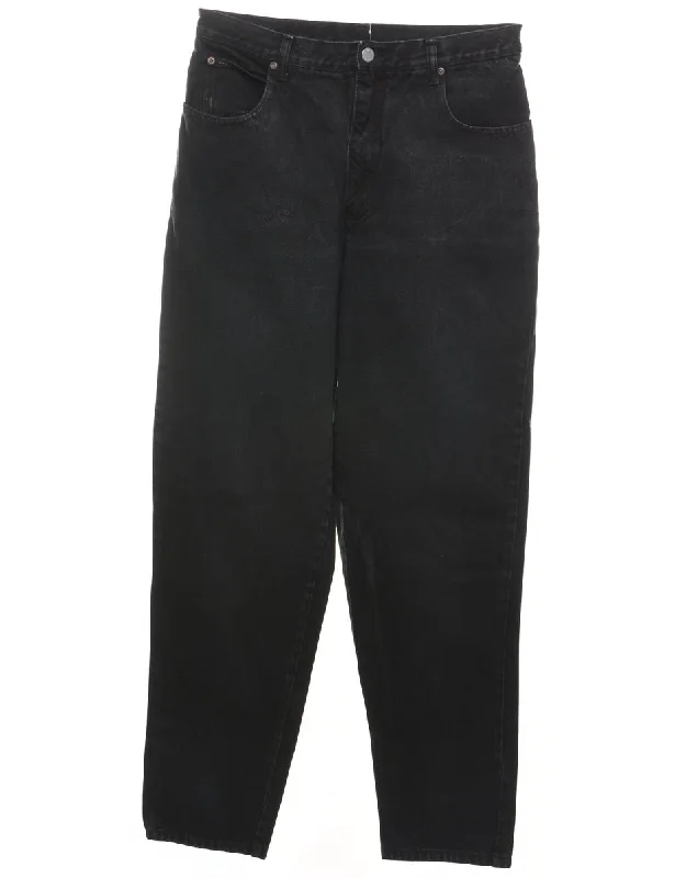 Black Tapered Jeans - W30 L29 Comfortable Full-Length Denim Jeans